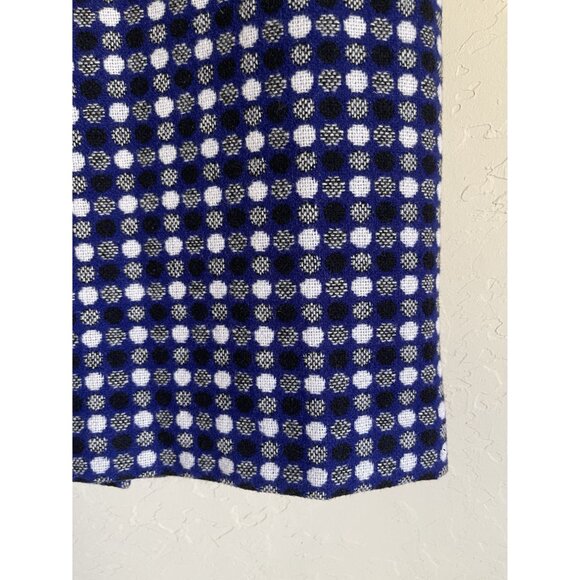NWOT Talbots Factory Size 6 Blue Black Dot Print Pencil Skirt Wool Blend - Picture 2 of 6